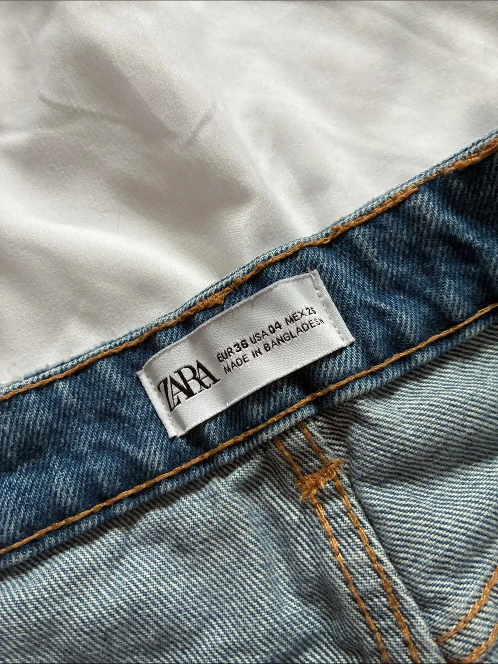 Zara Light Blue Distressed Denim Shorts